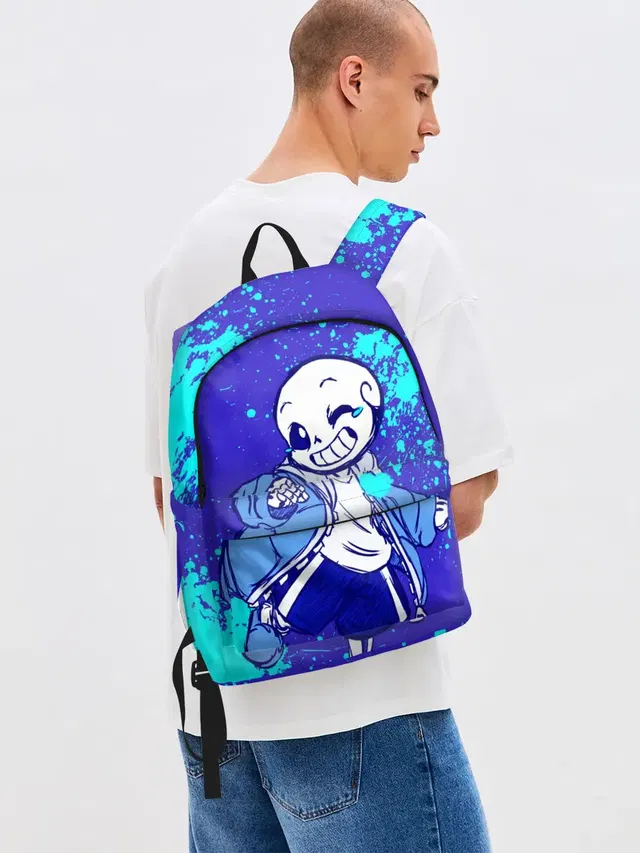 Джинсовый рюкзак с принтом «Skeleton — UNDERTALE SANS BLUE»