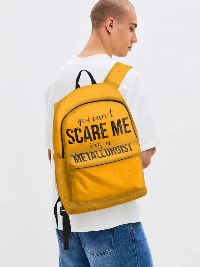 Джинсовый рюкзак с принтом «Металлург — You cant scare me»