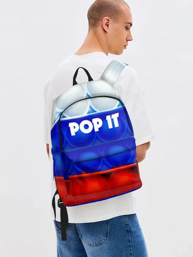 Джинсовый рюкзак с принтом «POP IT ПОП ИТ»