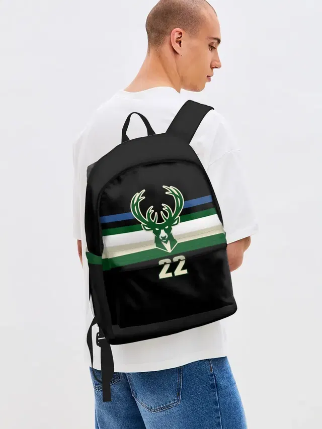 Джинсовый рюкзак с принтом «Milwaukee Bucks — Milwaukee Bucks форма. Крис Миддлтон»
