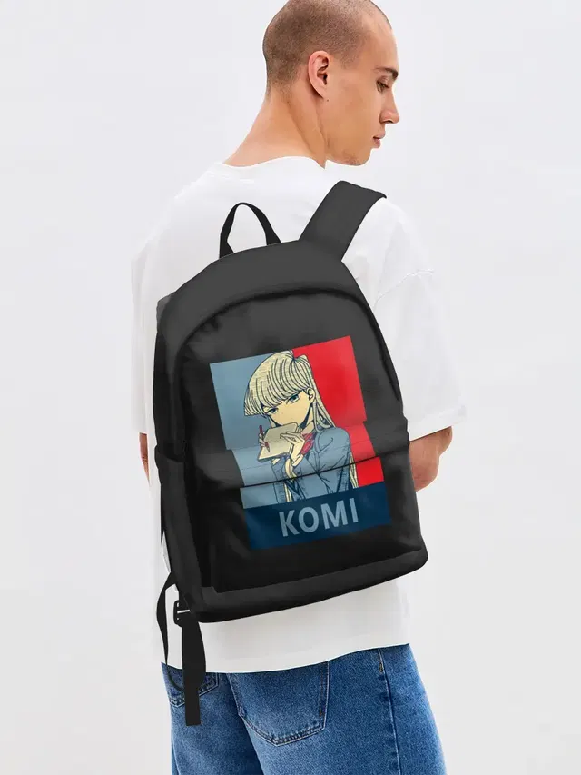 Джинсовый рюкзак с принтом «Komi Cant Communicate»