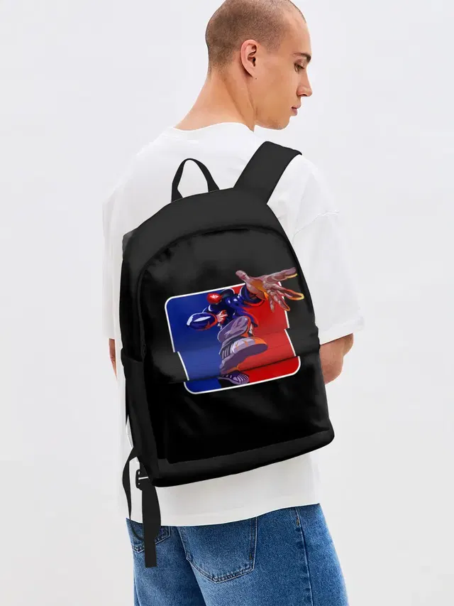 Джинсовый рюкзак с принтом «Logo LB»