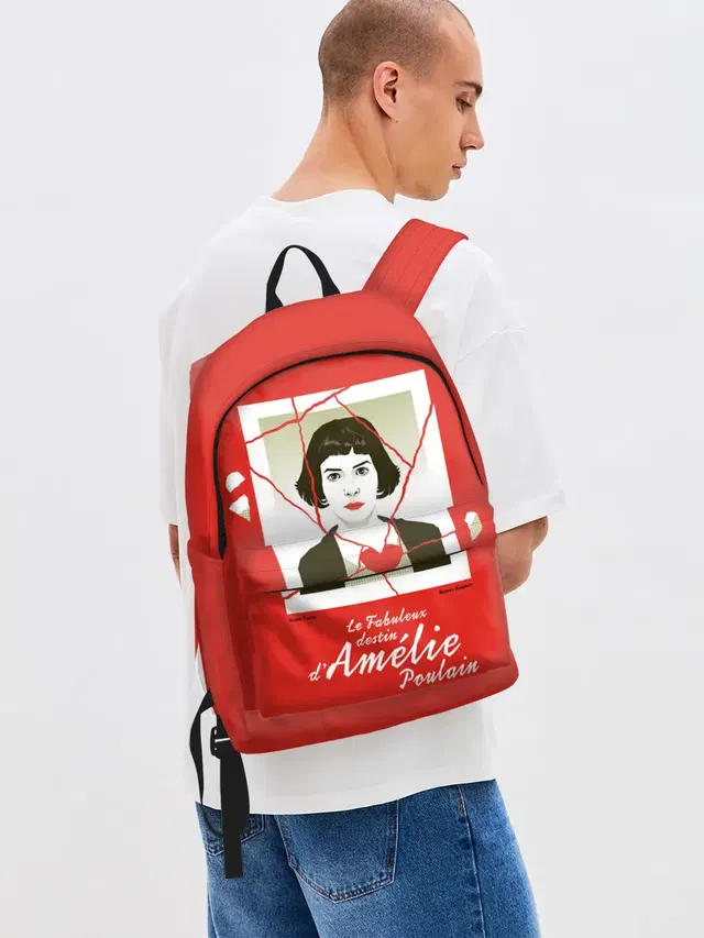 Джинсовый рюкзак с принтом «Амели — Amelie»
