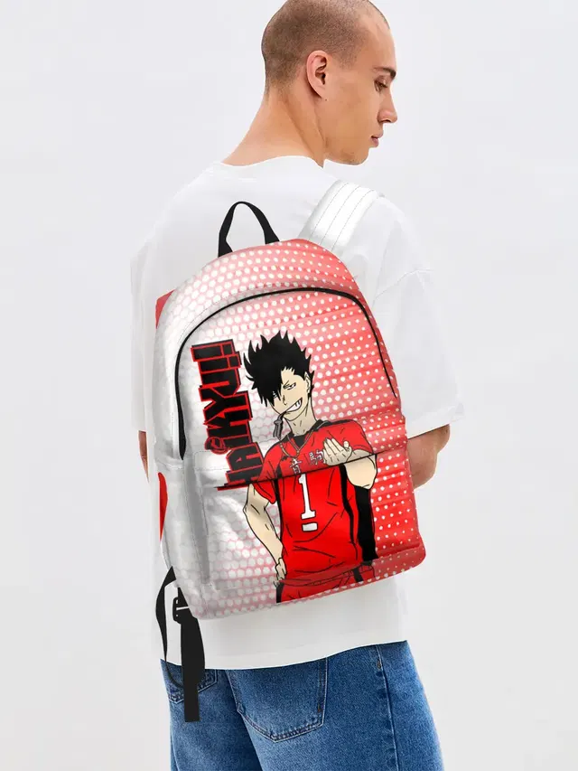 Джинсовый рюкзак с принтом «Куроо Тецуро — Kuroo Tetsuro»