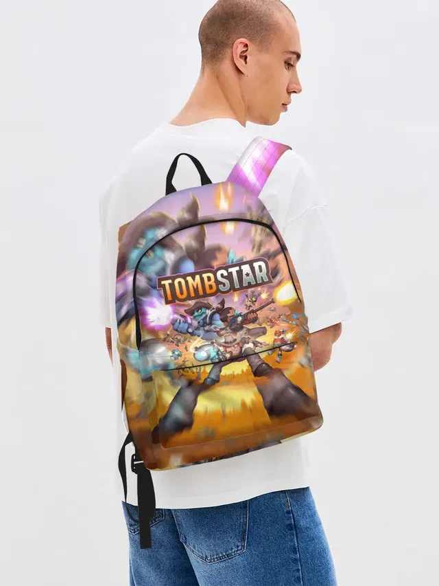 Джинсовый рюкзак с принтом «TombStar ТомбСтар»