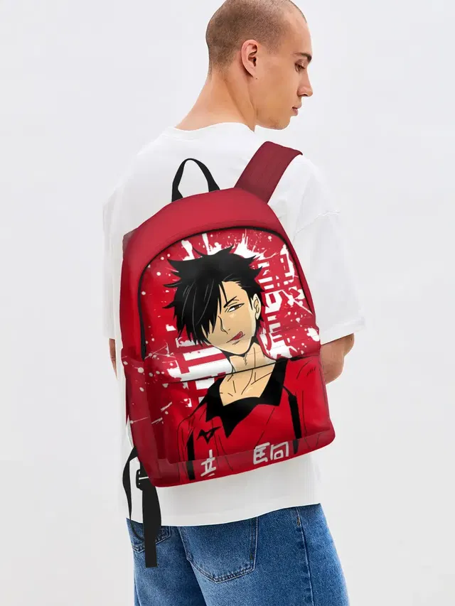 Джинсовый рюкзак с принтом «Mizuno — Куроо Тецуро, Haikyuu!!,»