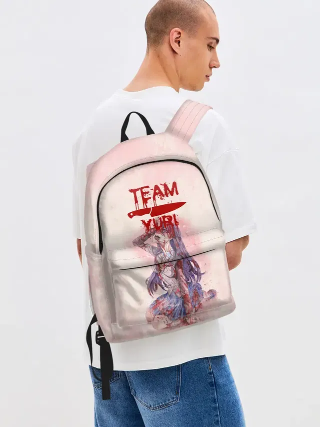 Джинсовый рюкзак с принтом «Doki Doki Literature Club — Team Yuri — Доки Доки»