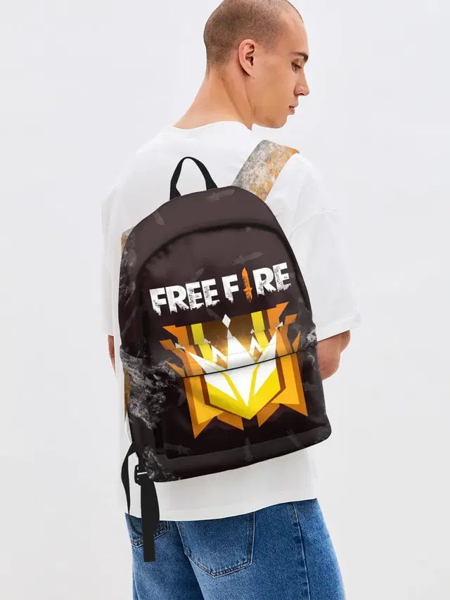 Джинсовый рюкзак с принтом «Garena Free Fire — Free Fire — Фри фаер»