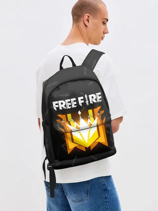 Джинсовый рюкзак с принтом «Garena Free Fire — Free Fire — Фри фаер»