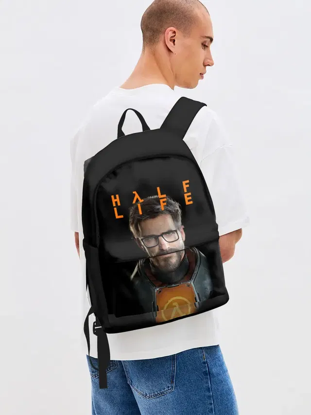 Джинсовый рюкзак с принтом «Half-Life Freeman Фриман — FREEMAN — ФРИМАН»