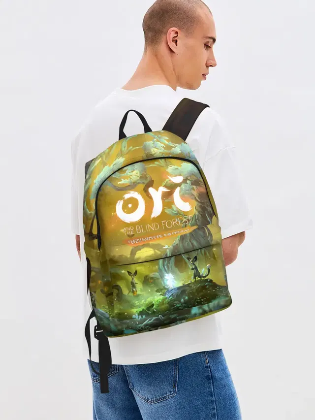 Джинсовый рюкзак с принтом «Ori»