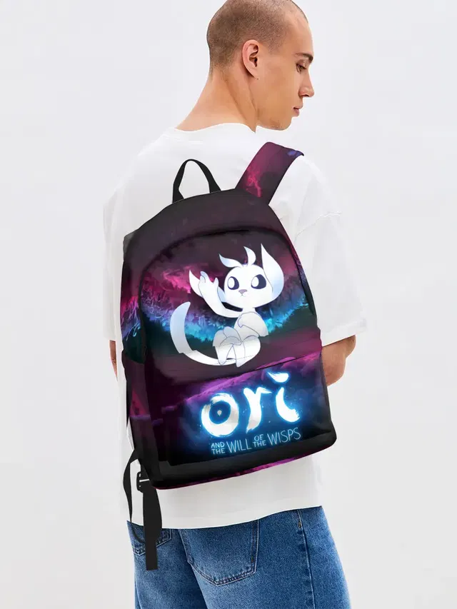 Джинсовый рюкзак с принтом «Ori»