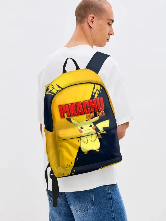 Джинсовый рюкзак с принтом «Pikachu Pika Pika Пикачу»