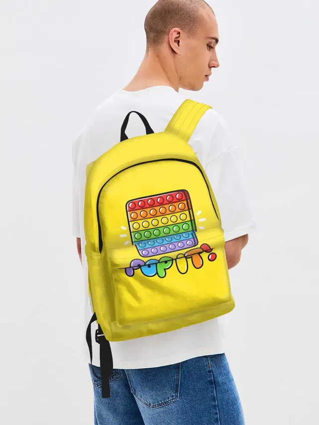 Джинсовый рюкзак с принтом «POP IT Игрушка»