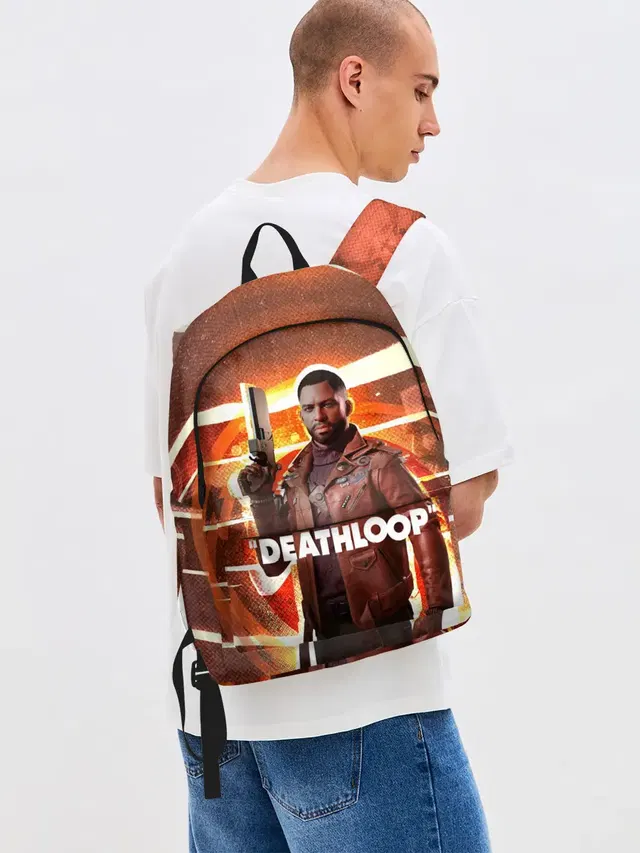 Джинсовый рюкзак с принтом «Кольт Ван Deathloop»
