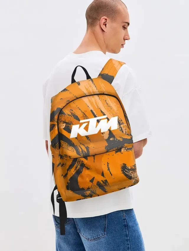 Джинсовый рюкзак с принтом «Мотокросс — KTM — КТМ»