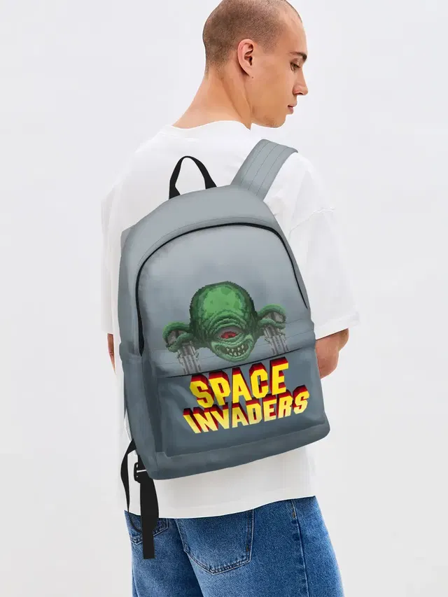 Джинсовый рюкзак с принтом «Space Invaders — Old game»