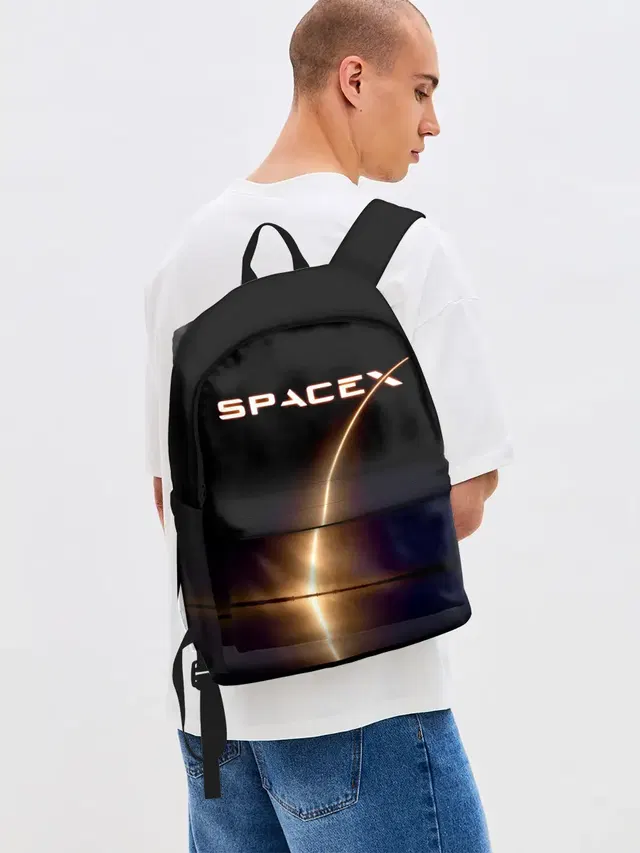Джинсовый рюкзак с принтом «Астрономия, космос — Space X»