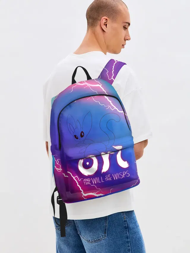 Джинсовый рюкзак с принтом «Ori and the will of the wisps — Ori — 18+»