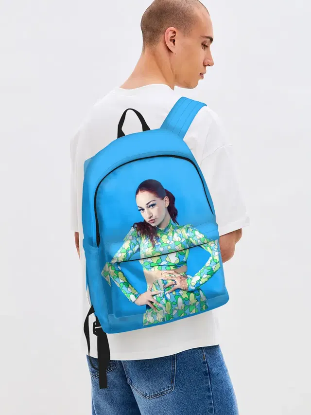 Джинсовый рюкзак с принтом «Bhad Bhabie — Bhad babie blue»
