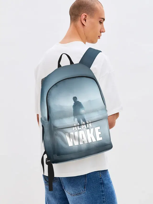 Джинсовый рюкзак с принтом «Alan Wake — Alan Wake Video Game Art»