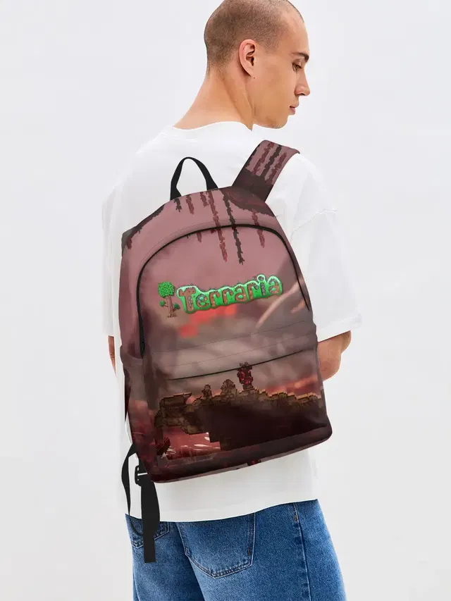 Джинсовый рюкзак с принтом «Terraria Тэррария»