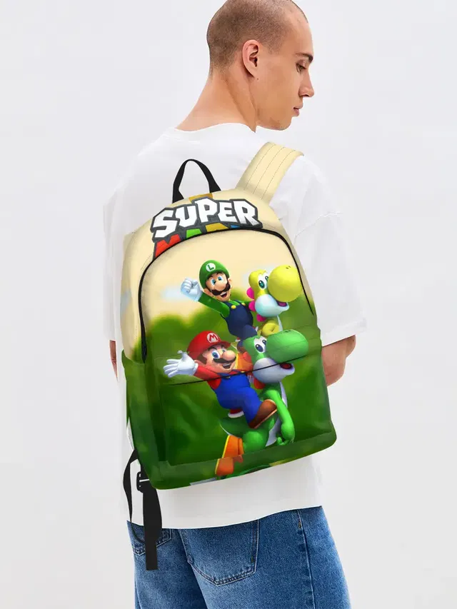 Джинсовый рюкзак с принтом «Mario — 3DMario»