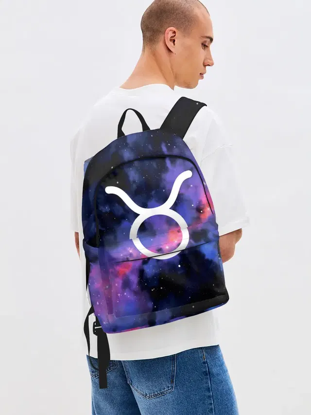 Джинсовый рюкзак с принтом «Телец — Taurus, Знак зодиака»