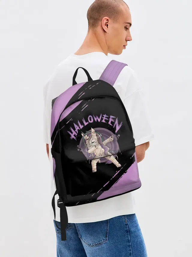 Джинсовый рюкзак с принтом «Dab Unicorn Halloween»