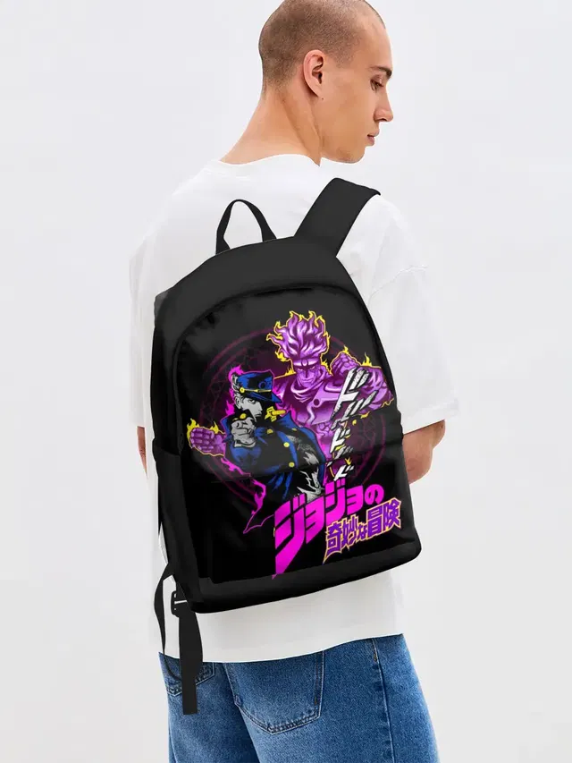 Джинсовый рюкзак с принтом «Джотаро Куджо — Джотаро Куджо - JoJos Bizarre Adventure»
