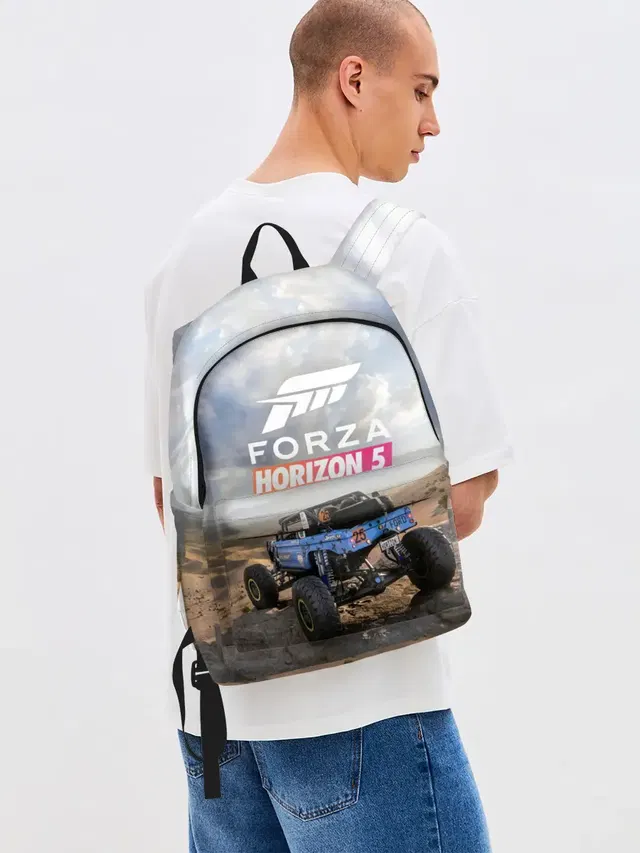 Джинсовый рюкзак с принтом «Forza Horizon — Forza Horizon 5»