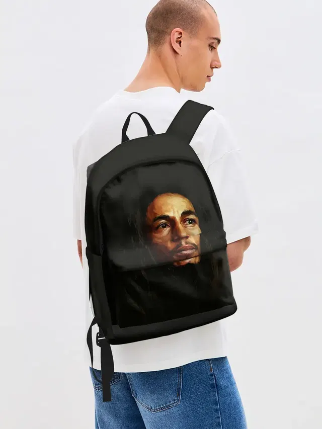 Джинсовый рюкзак с принтом «Боб Марли — Bob Marley Art»