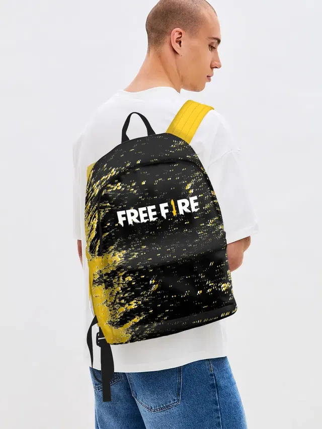 Джинсовый рюкзак с принтом «dagger — Garena Free Fire - День Booyah.»
