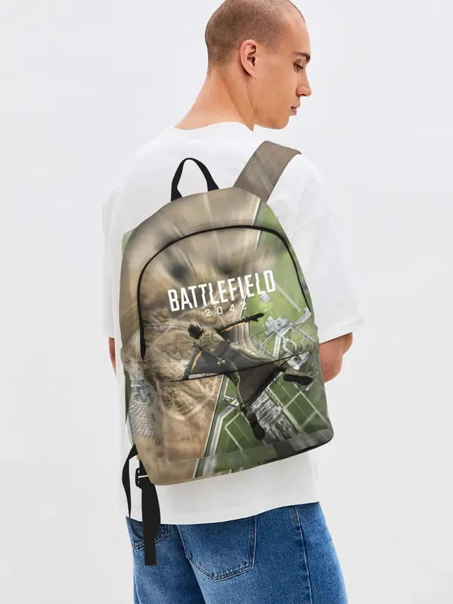 Джинсовый рюкзак с принтом «Высадка Battlefield 2042»