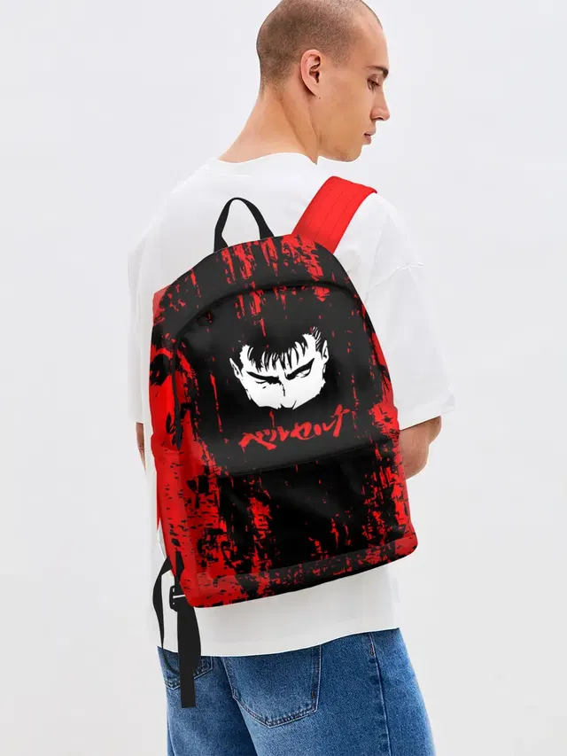 Джинсовый рюкзак с принтом «Берсерк — Logo Berserk»