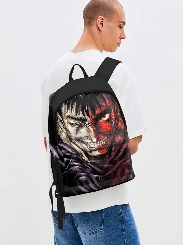 Джинсовый рюкзак с принтом «Берсерк — BERSERK — БЕРСЕРК ЯРОСТЬ»