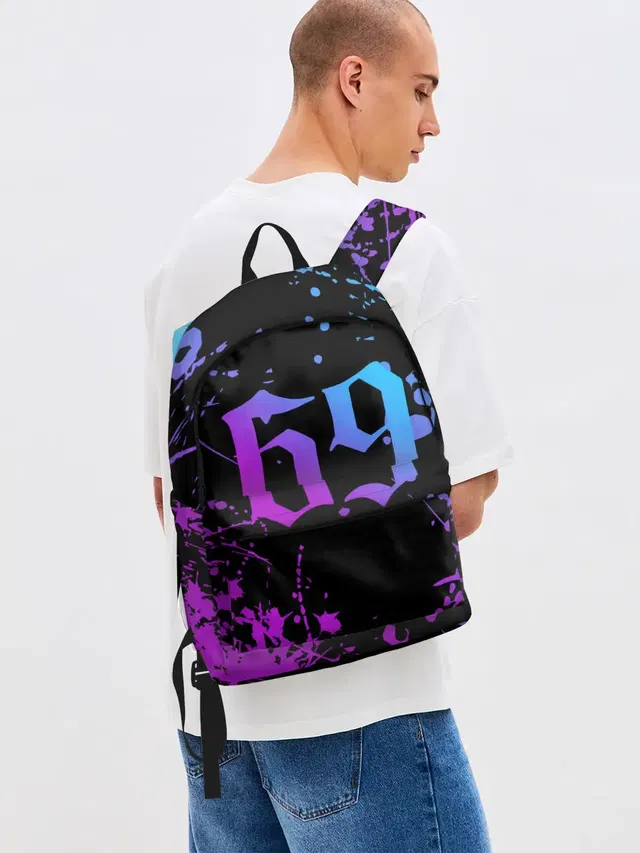 Джинсовый рюкзак с принтом «6ix9ine — 6IX9INE 69»