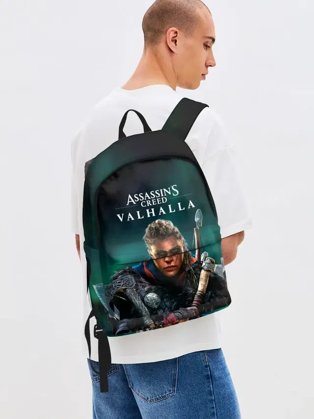 Джинсовый рюкзак с принтом «Viking — Assassins Creed, Valhalla»