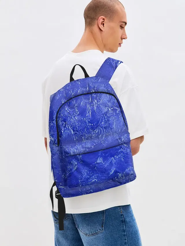 Джинсовый рюкзак с принтом «Искусство — Синие мазки»