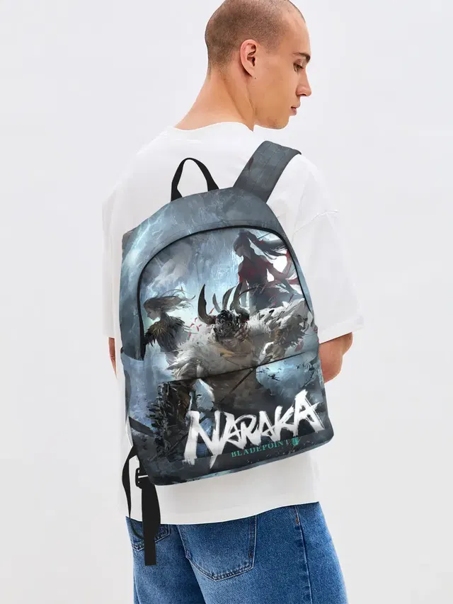 Джинсовый рюкзак с принтом «Naraka team»