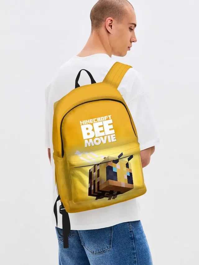 Джинсовый рюкзак с принтом «Майнкрафт — BEE MOVIE Minecraft»