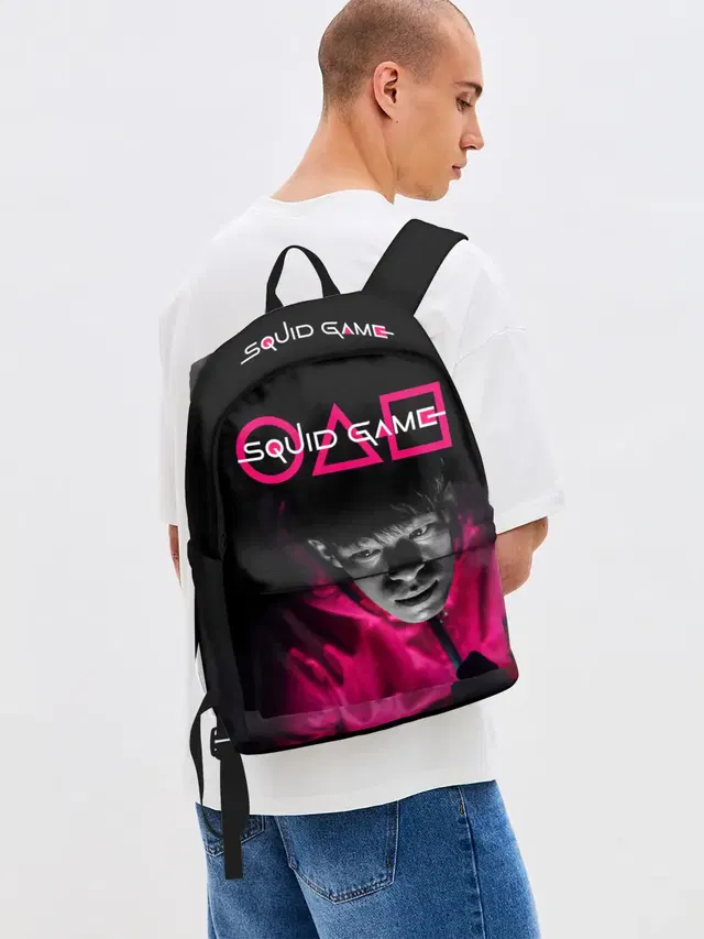 Джинсовый рюкзак с принтом «Squid game: police officer»