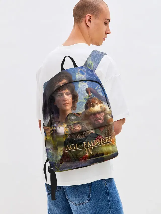 Джинсовый рюкзак с принтом «Knight — Age of Empires 4 Обложка»
