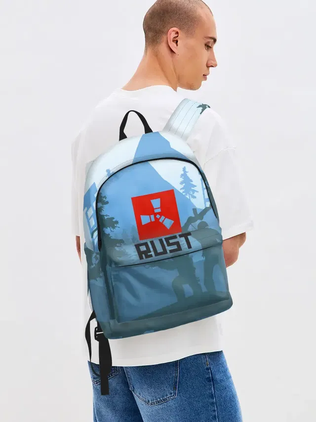Джинсовый рюкзак с принтом «Rust — Выживалка Раст»