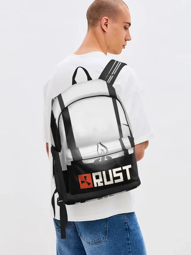 Джинсовый рюкзак с принтом «Rust — Огонёк из Раста»