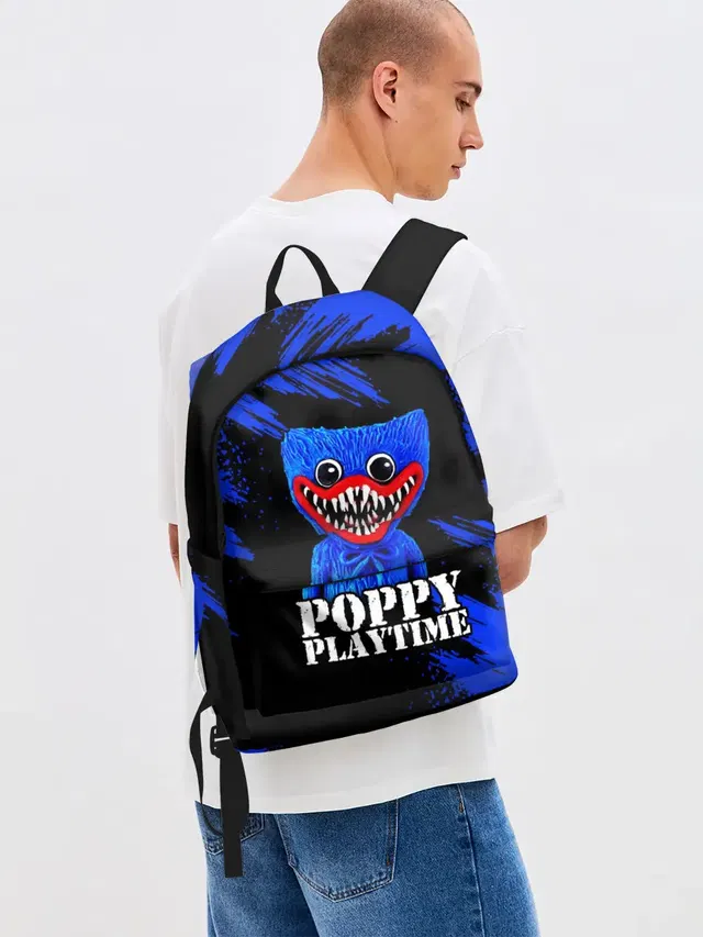 Джинсовый рюкзак с принтом «Poppy Playtime — ХАГГИ ВАГГИ»