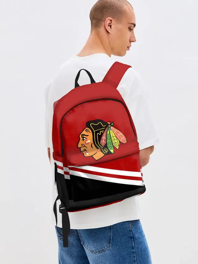 Джинсовый рюкзак с принтом «НХЛ — Chicago Blackhawks, NHL»