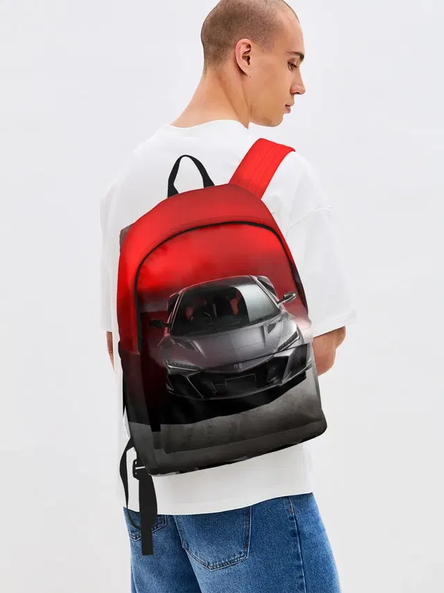 Джинсовый рюкзак с принтом «Honda NSX»