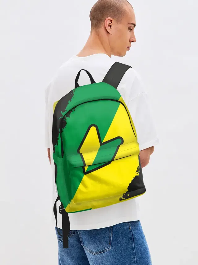 Джинсовый рюкзак с принтом «JDM Green Yellow Logo»