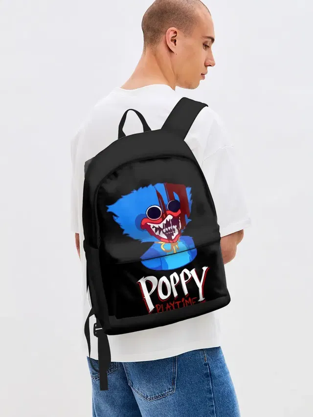 Джинсовый рюкзак с принтом «Huggy Wuggy — Poppy Playtime, Huggy Wuggy»